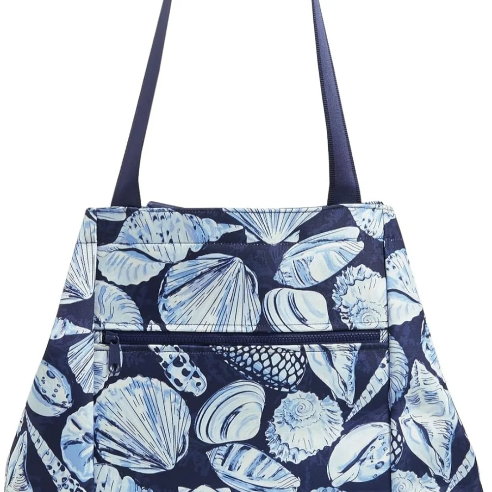 Vera Bradley Morning Shells Pattern Blue Seashell Tote - Picture 1 of 15